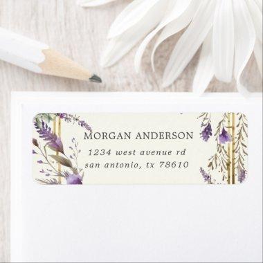 Watercolor Lavender Regal Return Address Label