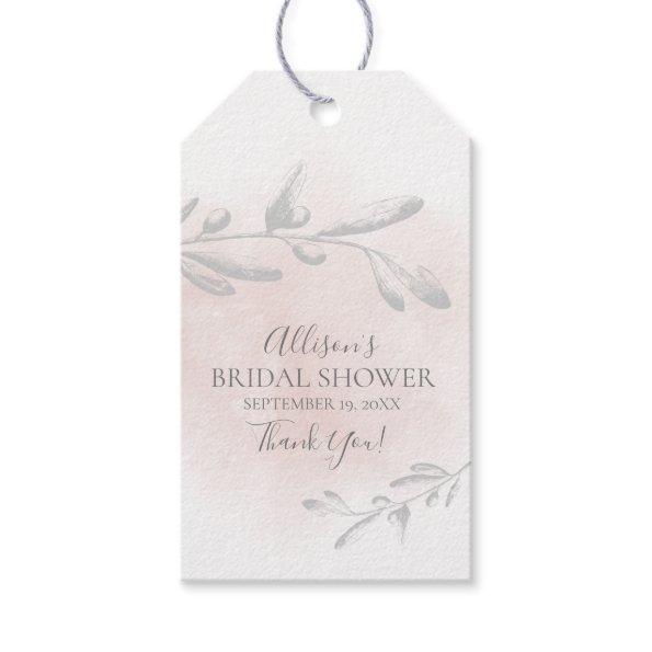 Watercolor leaf Bridal Shower Favor Gift Tag