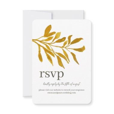 Watercolor Leafy Response RSVP Wedding Site
