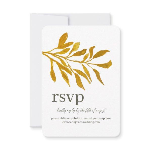 Watercolor Leafy Response RSVP Wedding Site