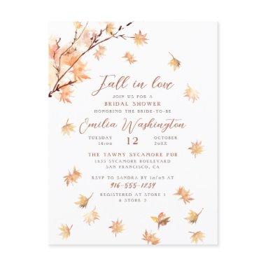 Watercolor Leaves "Fall In Love"  Invitation Post