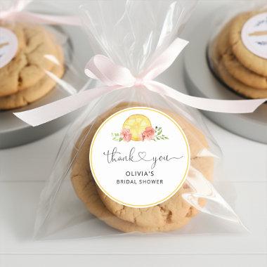Watercolor Lemon Botanica  Thank You Classic Round Sticker