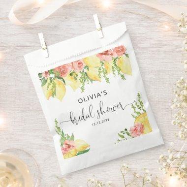 Watercolor Lemon Botanical Bridal Shower Favor Bag