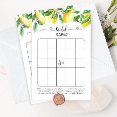Watercolor lemon  bingo game