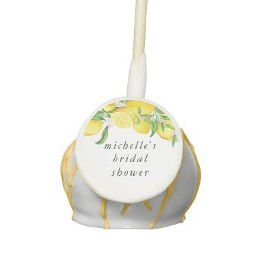 Watercolor Lemon Bridal Shower Cake Pops