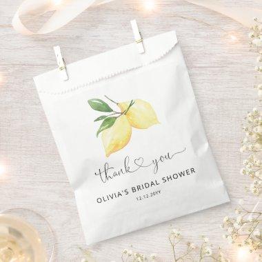 Watercolor Lemon Bridal Shower Favor Bags