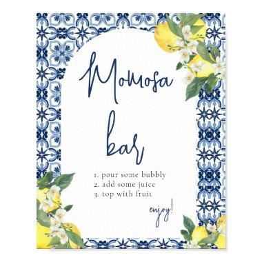 Watercolor Lemon Bridal Shower Mimosa Bar Poster