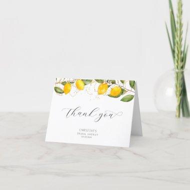 Watercolor Lemon Bridal Shower Thank You Invitations