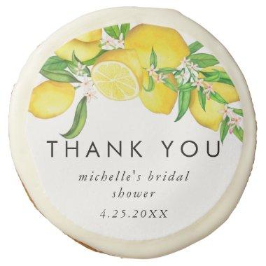 Watercolor Lemon Bridal Shower Thank You Sugar Cookie