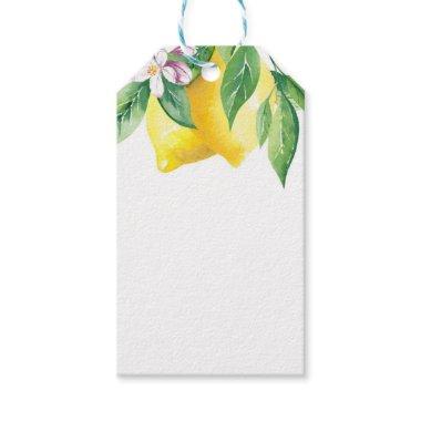 Watercolor lemon citrus blank gift tags