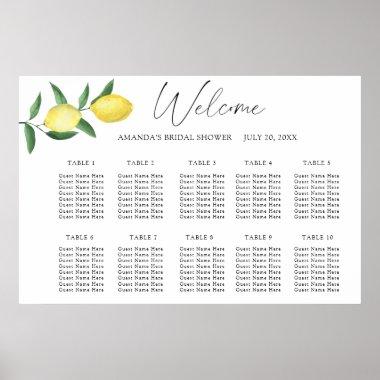 Watercolor Lemon CITRUS wedding seating chart