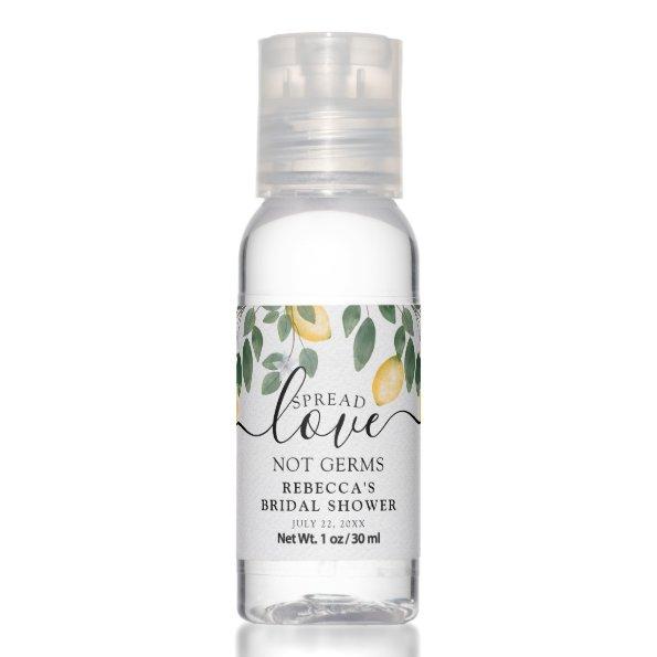 Watercolor Lemon & Greenery  Favors Hand Sanitizer