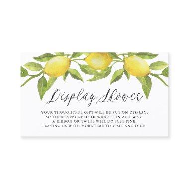 Watercolor Lemon Greenery Display Shower Invitations