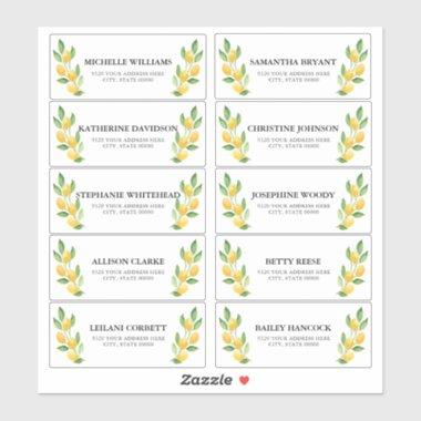 Watercolor Lemon Guest Address Labels