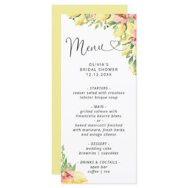 Watercolor Lemon Main Squeeze  Menu