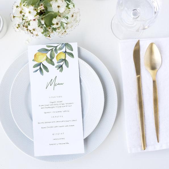 Watercolor Lemon Main Squeeze  Menu