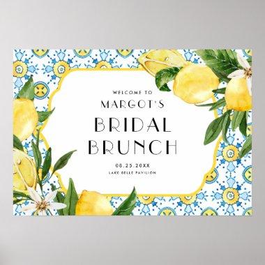 Watercolor Lemon Mediterranean Bridal Brunch Poster