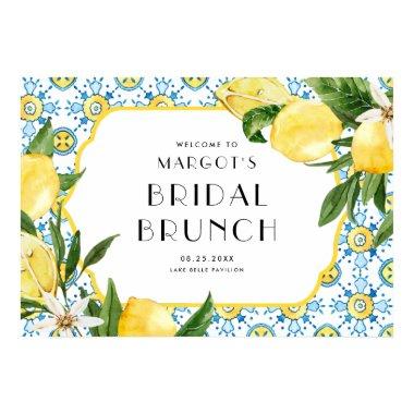 Watercolor Lemon Mediterranean Bridal Brunch Poster