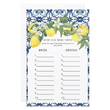 Watercolor Lemon Positano Bridal Shower Games