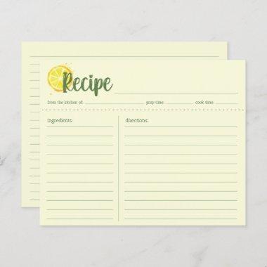 Watercolor Lemon Recipe Invitations - GraphicLoveShop