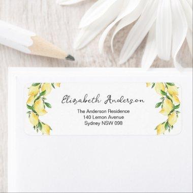 Watercolor Lemon Return Address Label