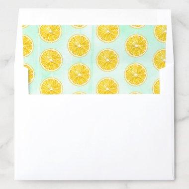 Watercolor Lemon Slices Envelope Liner