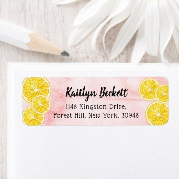 Watercolor Lemon Slices Label