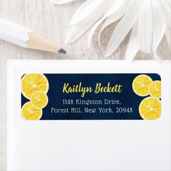 Watercolor Lemon Slices Label