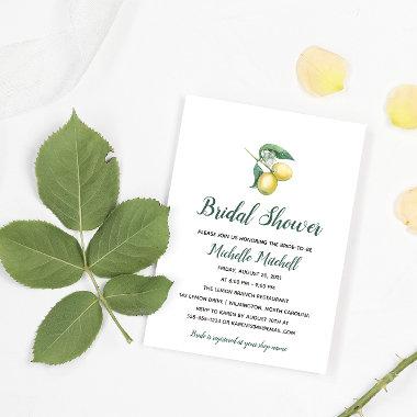Watercolor Lemon Tree Branch |