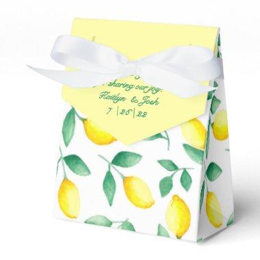 Watercolor Lemon Wedding Favor Box