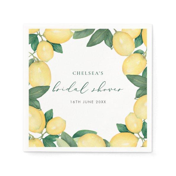 Watercolor Lemons  Napkins