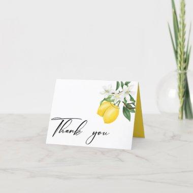Watercolor Lemons Bridal Shower Thank You Invitations