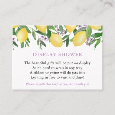 Watercolor Lemons Lavender Text Display Shower Enclosure Invitations