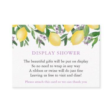 Watercolor Lemons Lavender Text Display Shower Enclosure Invitations