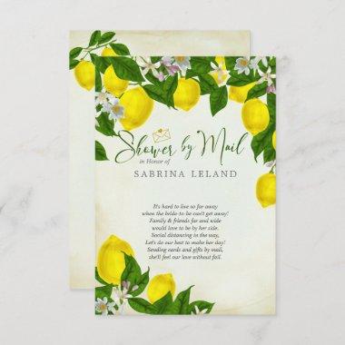 Watercolor Lemons & Leaves Bridal Shower by Mail Invitations