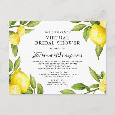 Watercolor Lemons Virtual Bridal Shower Invitation PostInvitations