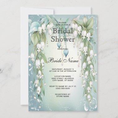 Watercolor Lily of the Valley Bridal Shower Invitations