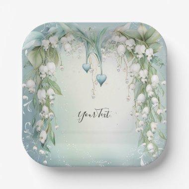 Watercolor Lily of the Valley Paper Plate