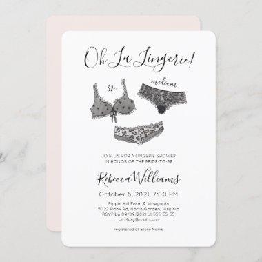 Watercolor Lingerie Shower Bridal Shower Invitations