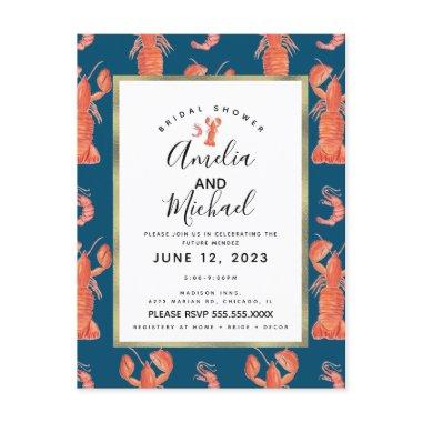 Watercolor Lobster Shrimp Crawfish Bridal Shower I PostInvitations