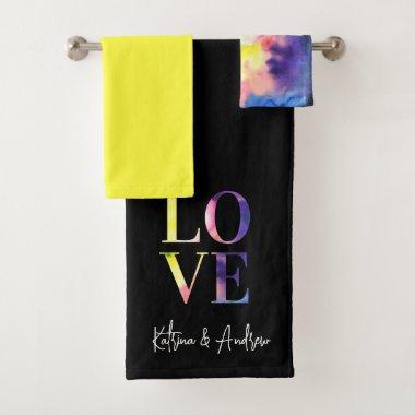 Watercolor Love Towel Set