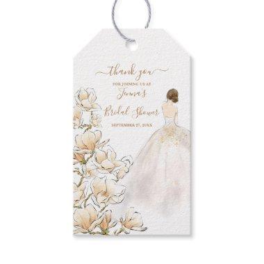 Watercolor Magnolia Bride Bridal Shower Gift Tags