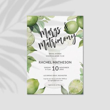 Watercolor marg and matrimony bridal shower Invitations