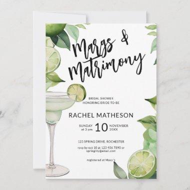 Watercolor marg and matrimony bridal shower Invitations