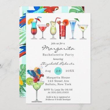 Watercolor Margarita Bachelorette Party Invitations