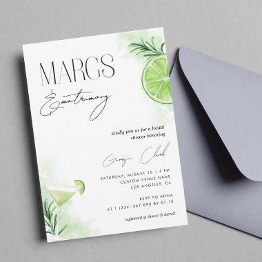 Watercolor Margarita Cocktail & Lime