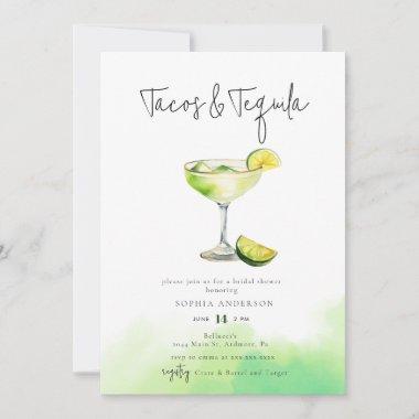 Watercolor Margarita Lime Bridal Shower Invitations