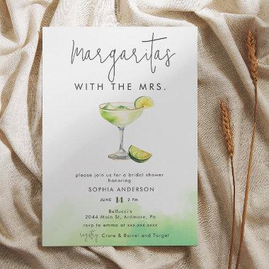 Watercolor Margarita Lime Bridal Shower Invitations