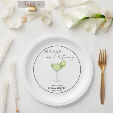 Watercolor Margs and Matrimony  Paper Plates