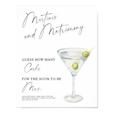 Watercolor Martini  How Many Corks Poster